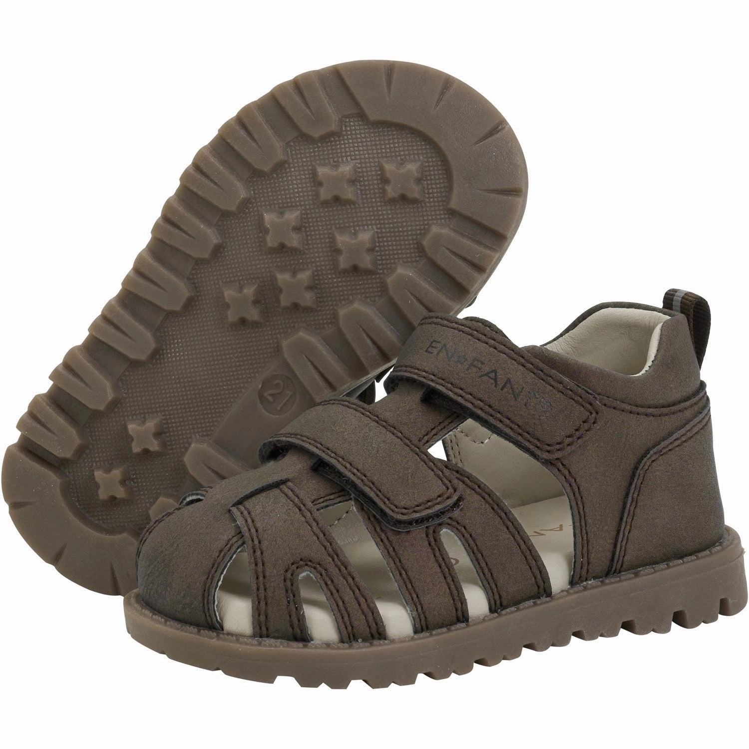 En Fant Chocolate Brown Sandal Velcro Urban Gear Bare Feel