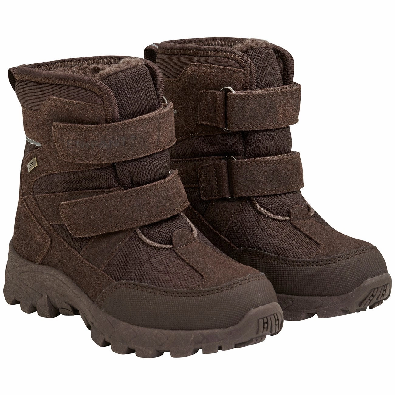 En Fant Chocolate Brown Winter Boots Velcro TEX Low Profile Midsole