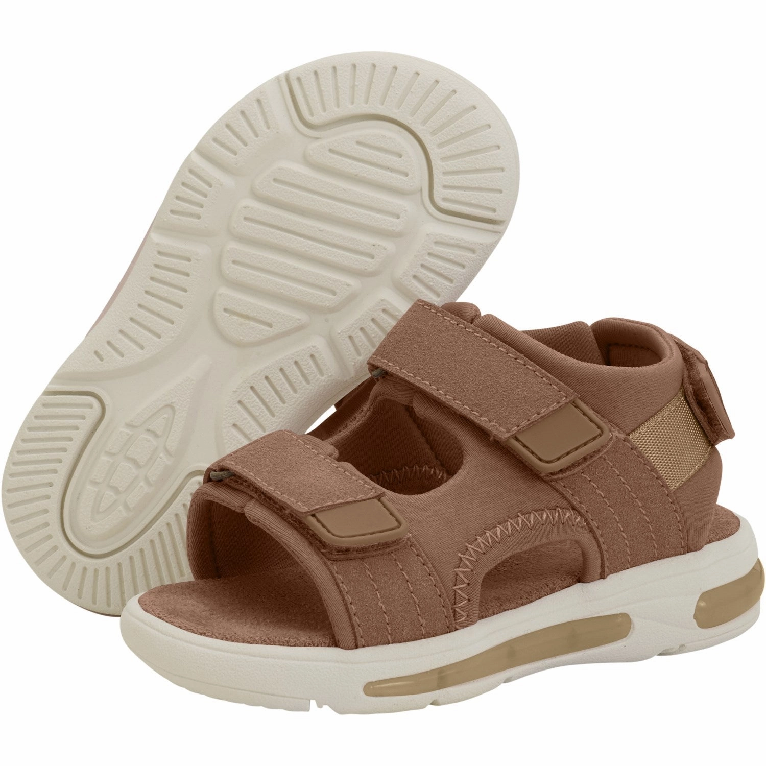 Textured Grip En Fant Mocha Mousse Sandals Velcro w. Light