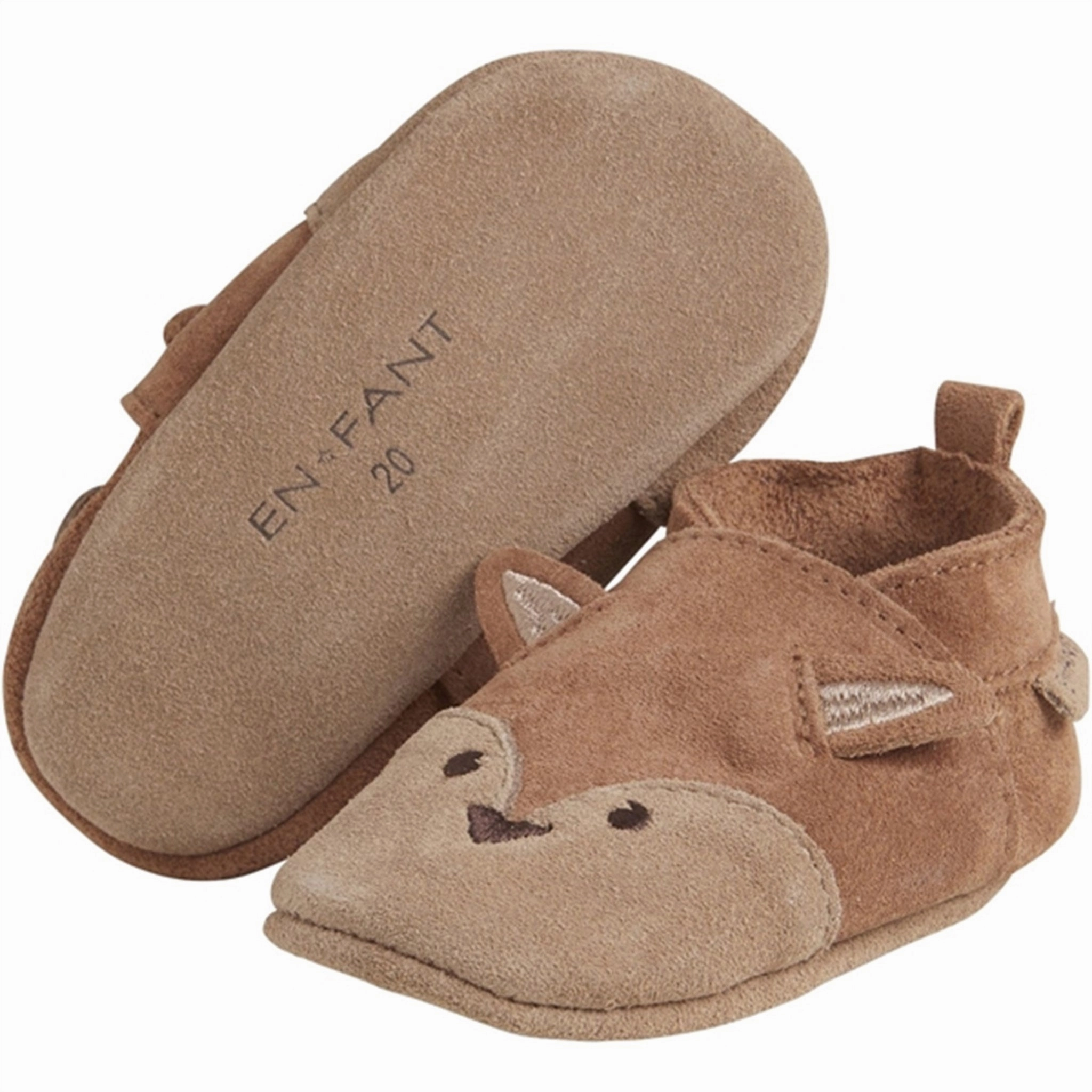 En Fant Slippers Animal Suede Lion lace up closure