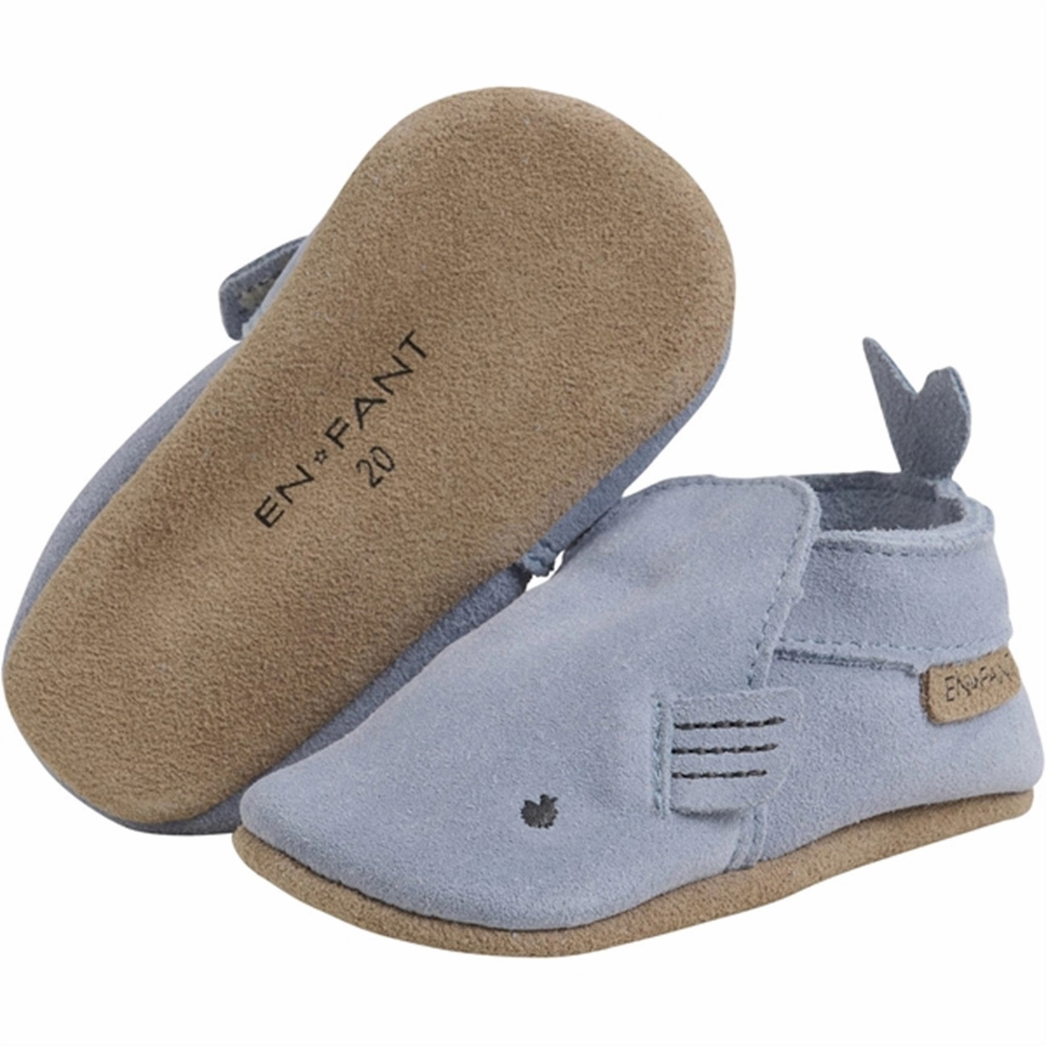 En Fant Slippers Suede Dusty Blue plastic
