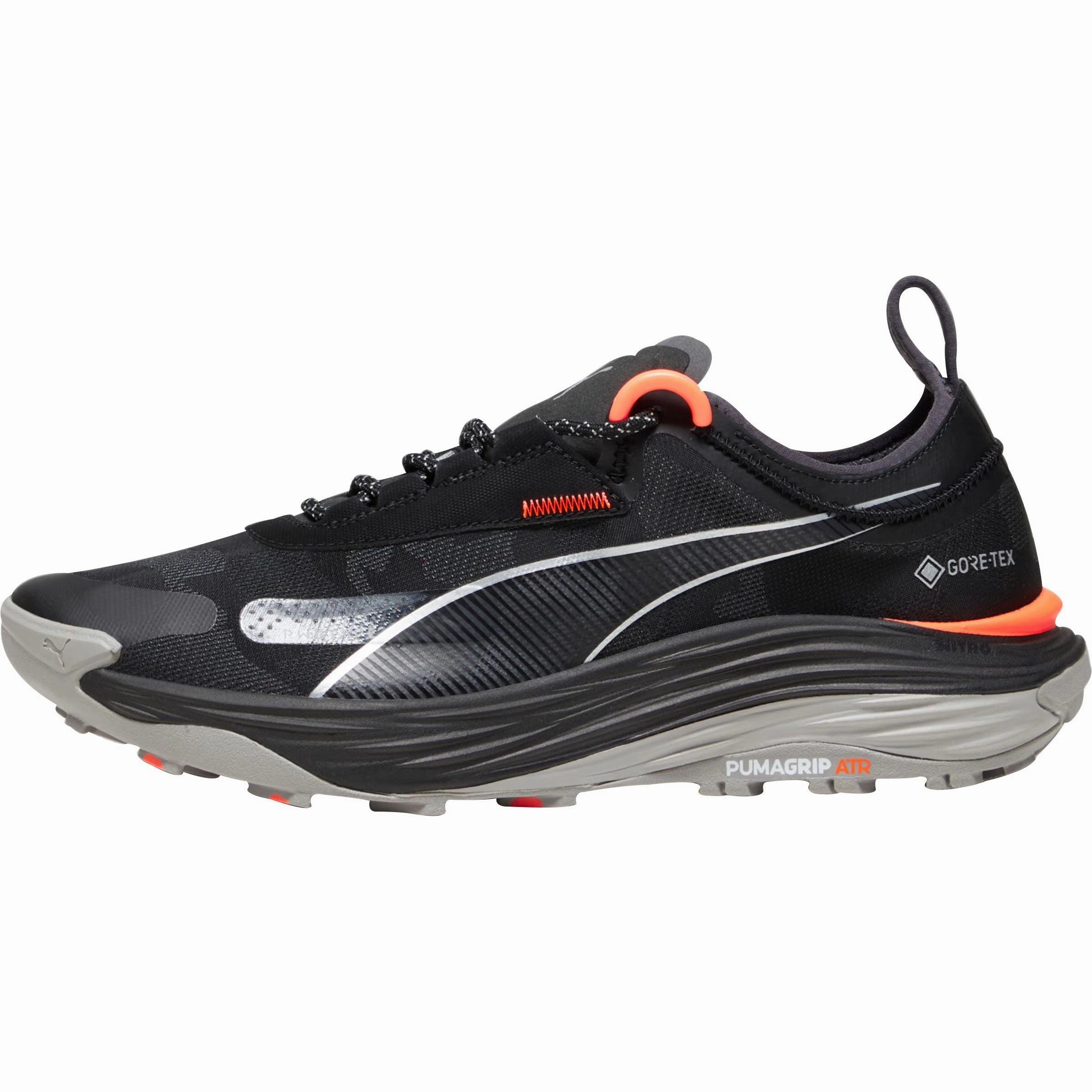 Puma Voyage Nitro 3 GORE-TEX Mens Trail Running Shoes - Black Asymmetric Cushion Pods running in fog shoes