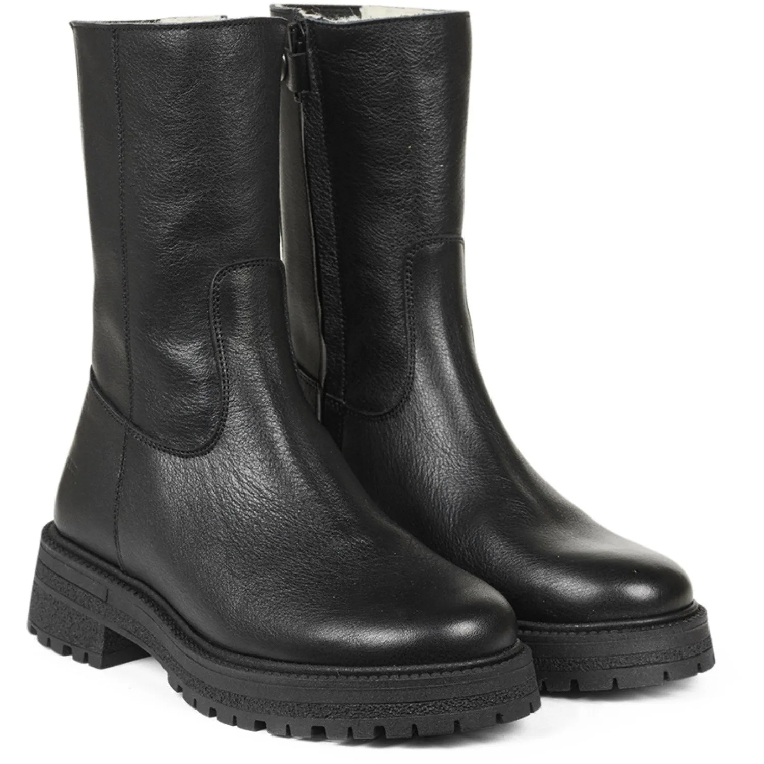 Insulated Rainy Day Commuter Deep Grooves Angulus Black/Black Mid-Cut Boot with Elastic and Zipper