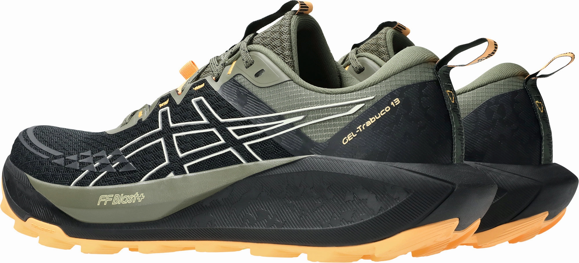 hot - weather running gear Adaptive Flex Notches Asics Gel Trabuco 13 Mens Trail Running Shoes - Black