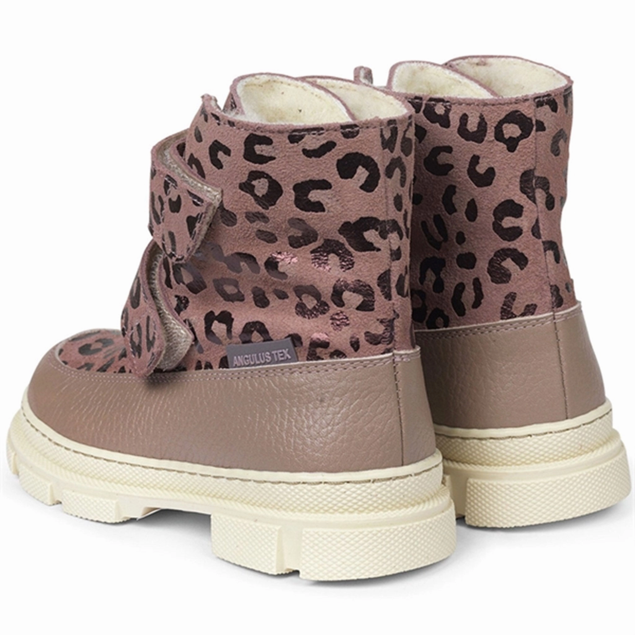 Angulus Tex-Boots w Velcro and Wool Lining Rose/Rose Leo Comfortable Posture