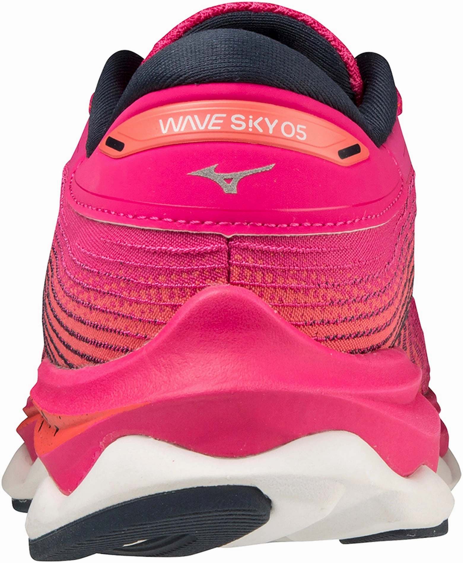 Recycled Components Memory Foam Ankle Support Mizuno Wave Sky 5 Womens Running Shoes - Pink