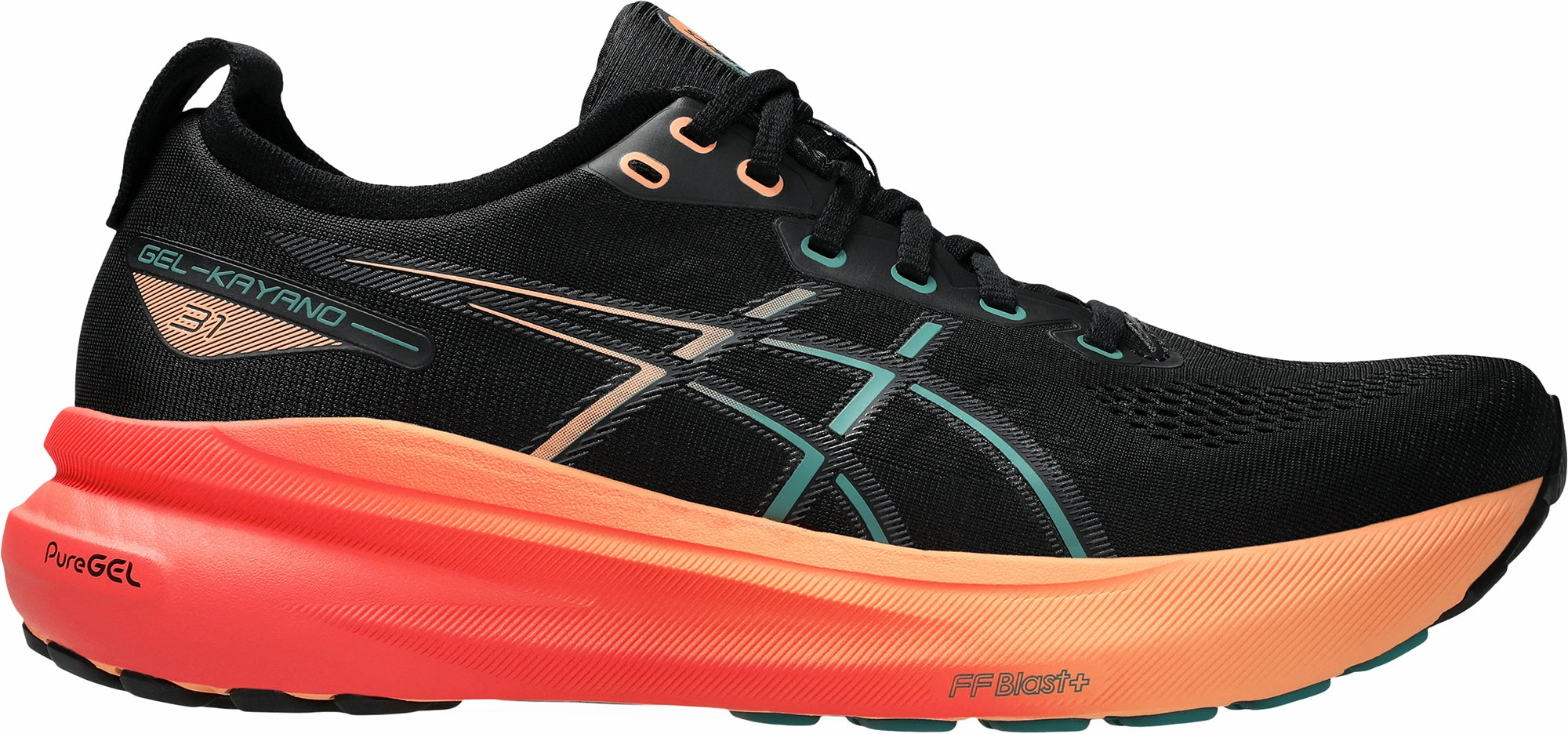 Dynamic Energy Plate Asics Gel Kayano 31 Mens Running Shoes - Black