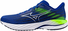 Mizuno Wave Inspire 21 Mens Running Shoes Blue running on a track oval