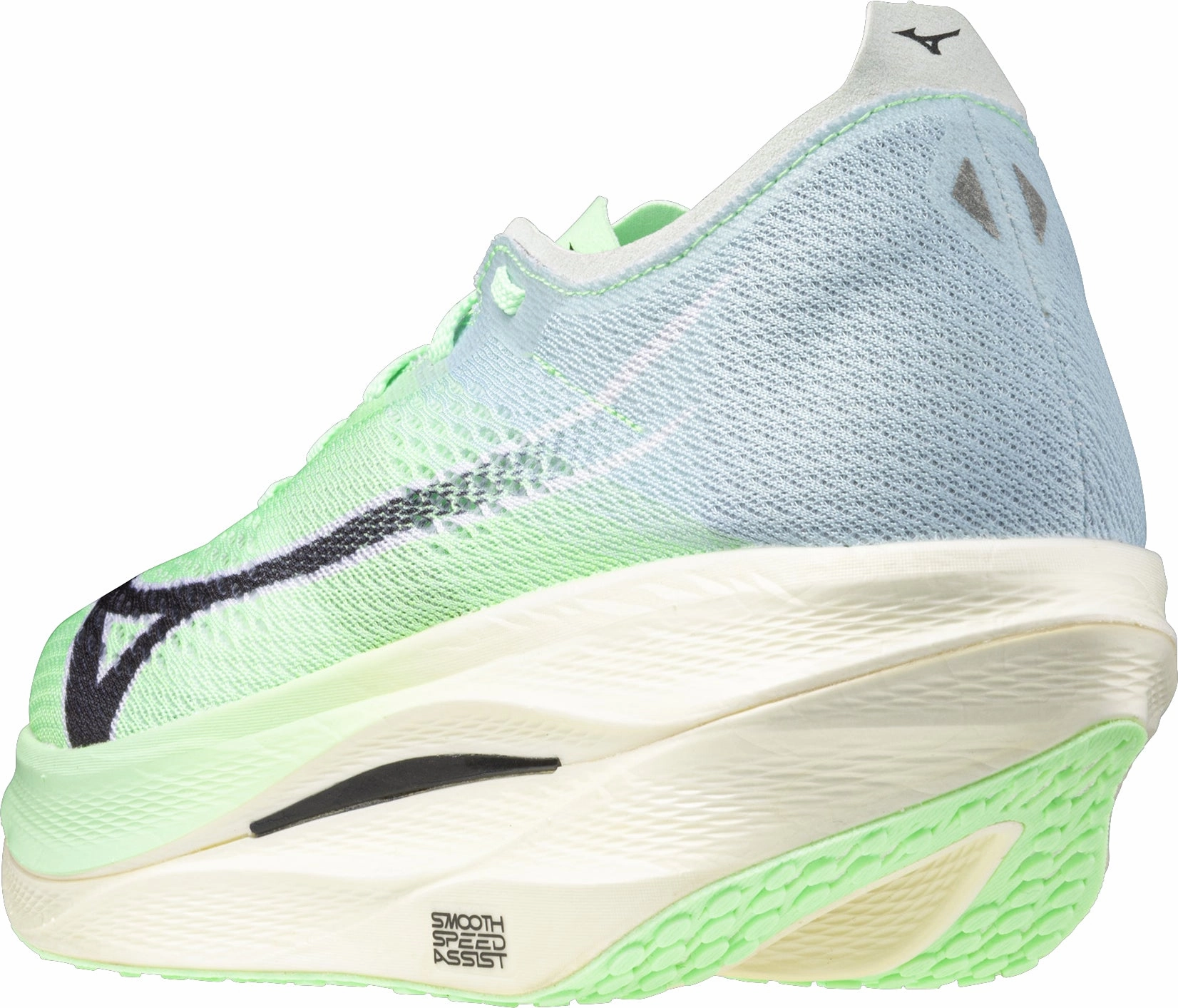 Mizuno Wave Rebellion Pro 3 Running Shoes - Green Anti Irritation Seams Cushioned Ankle Collar