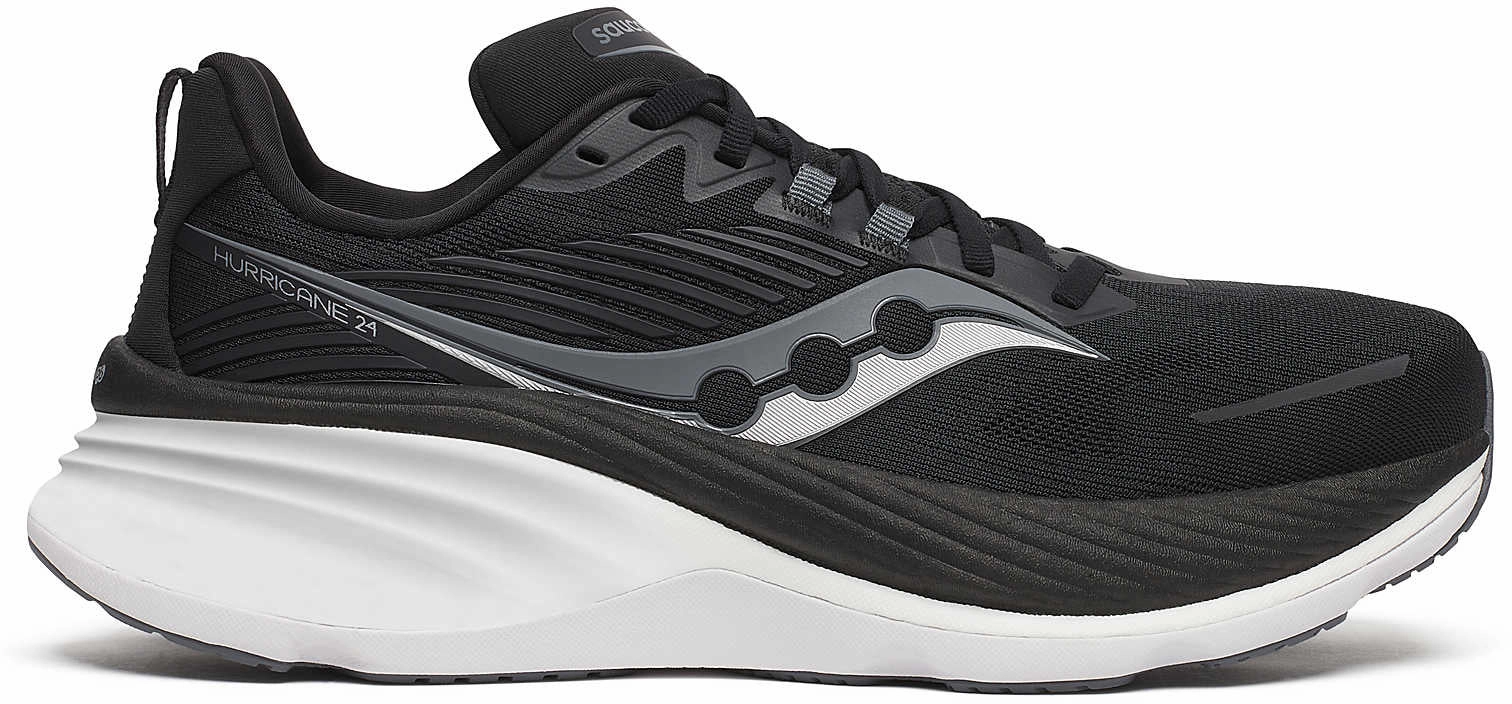 Saucony Hurricane 24 Mens Running Shoes - Black Multi Directional