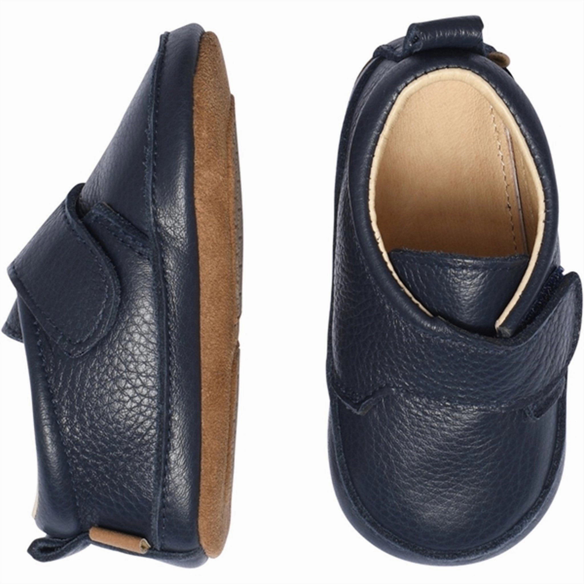 No Fuss MELTON Leather Slippers Luxury Marine
