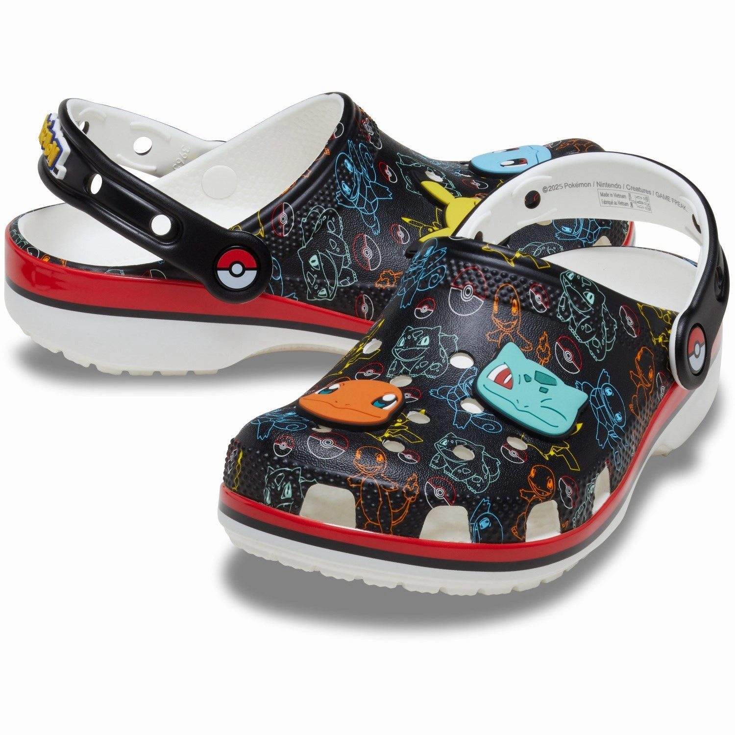 Outdoor Comfort Shoes breathable materials Crocs Multi Pokemon Print Classic Clog