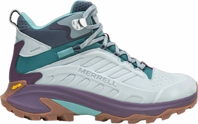 Merrell Moab Speed 2 Leather Mid Waterproof Womens Walking Boots - Blue Comfort Padding for people who need a lightweight product