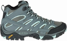 Travel Trip Merrell Moab 2 Mid GORE-TEX Womens Walking Boots - Blue