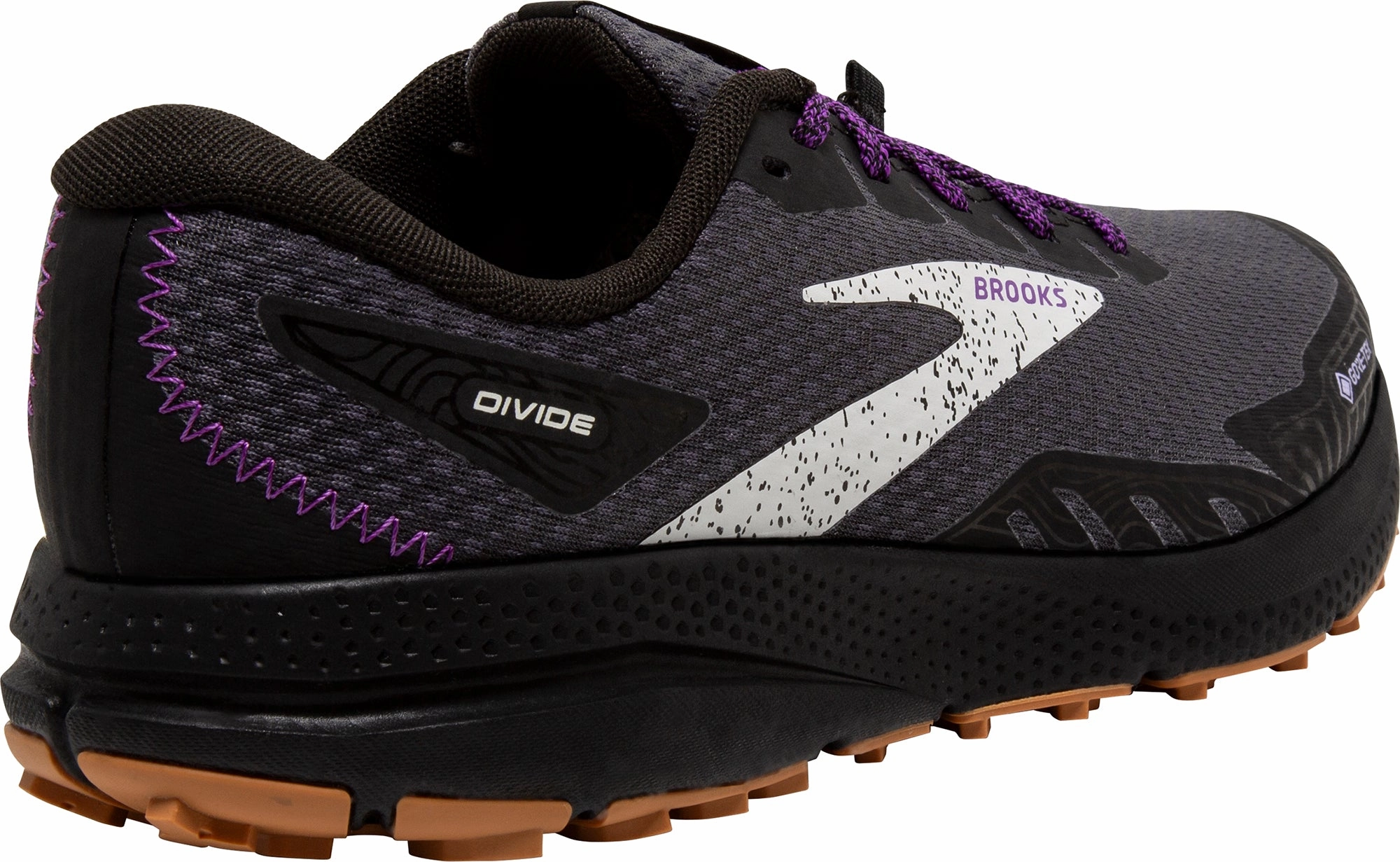 Energy Cell Technology running in a race shoes Brooks Divide 4 GORE-TEX Womens Trail Running Shoes - Black