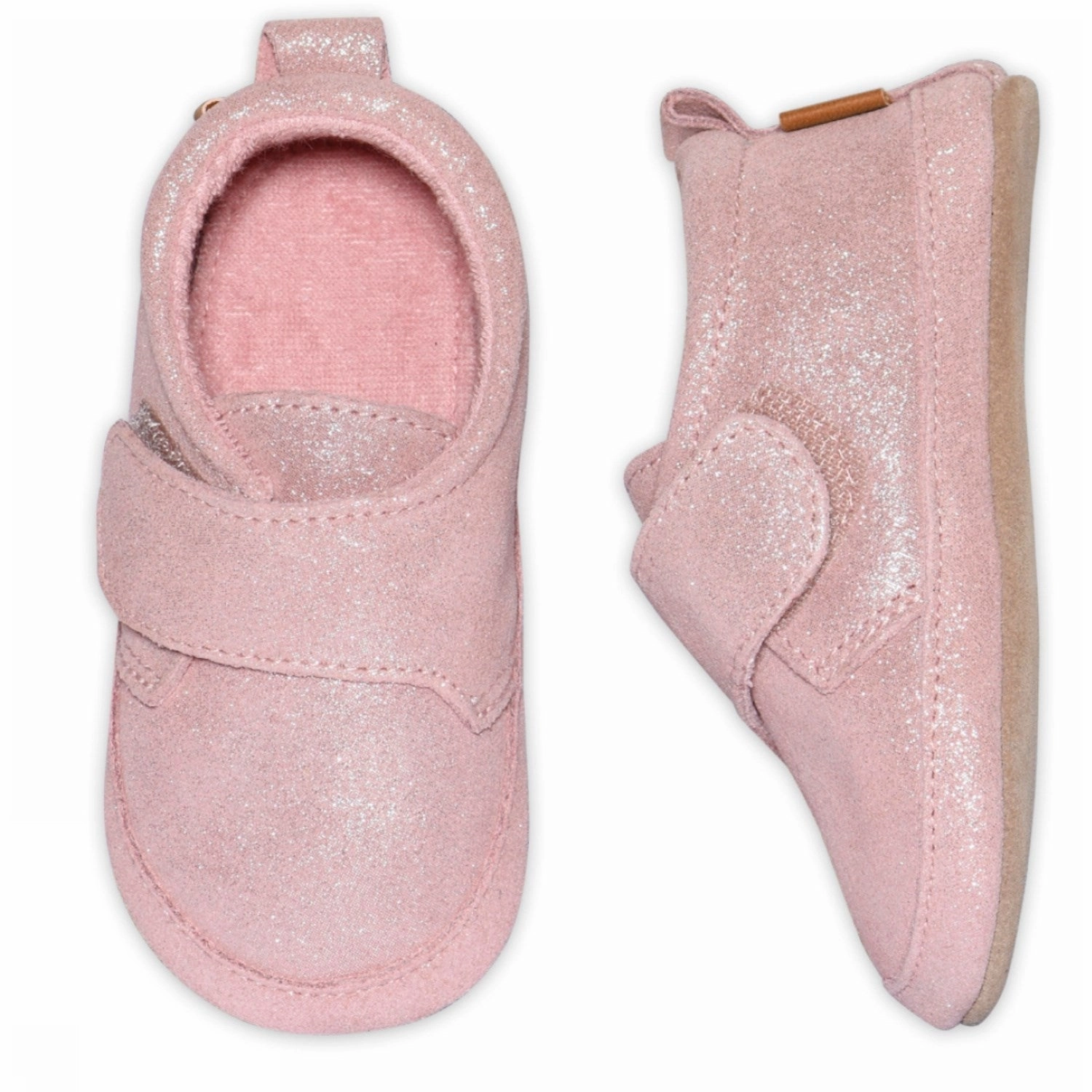 MELTON Rose Grey Shimmer Leather Slippers rubber Eco Conscious Manufacturing
