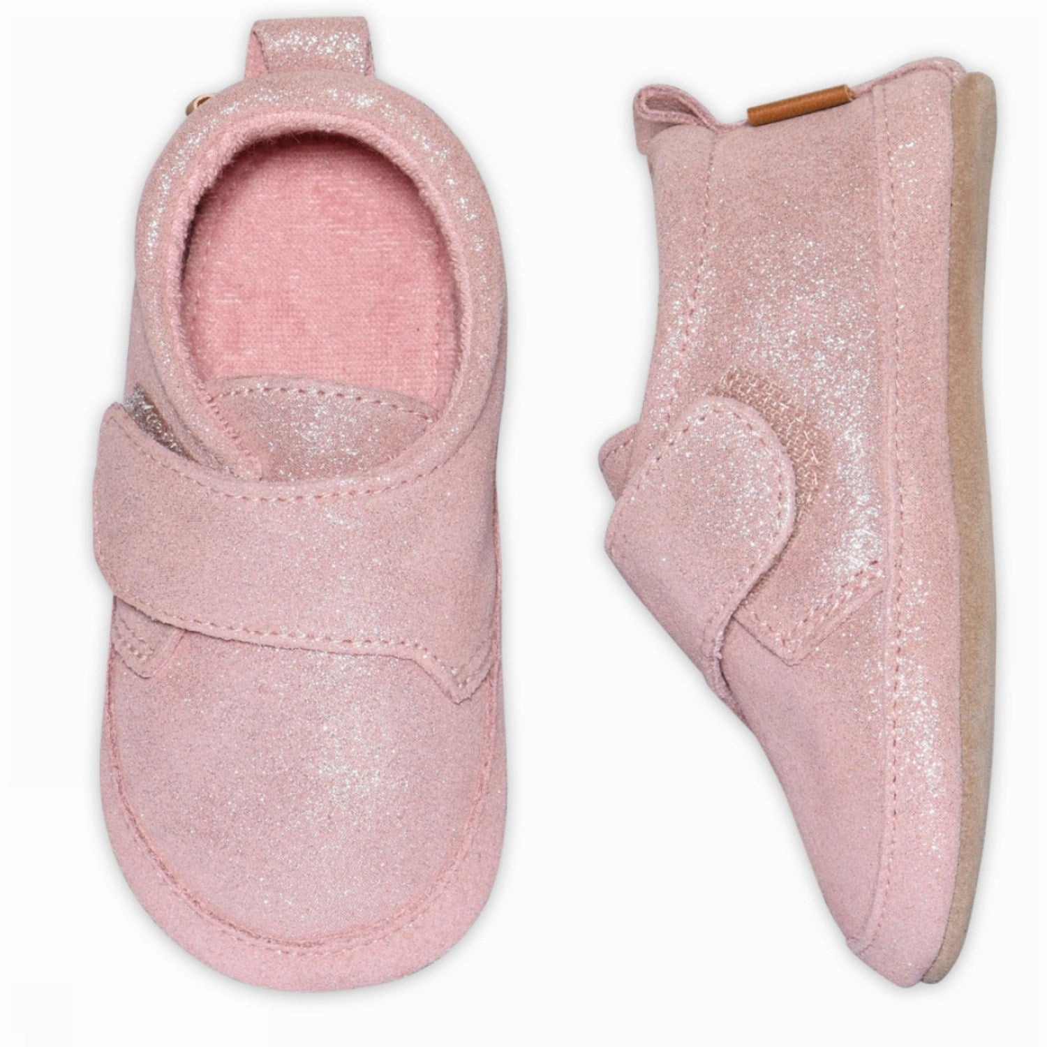 MELTON Rose Grey Shimmer Leather Slippers Anti   Odor Non Binding Edge Design