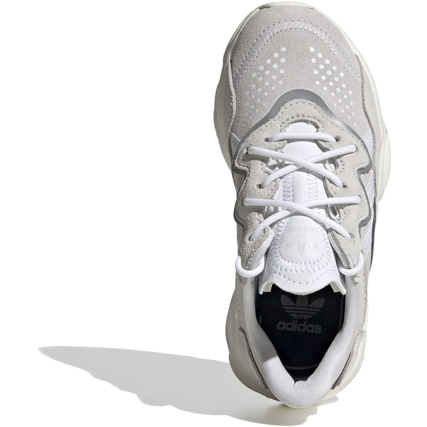 adidas Originals Crystal White/Cloud White/Off White Ozweego C Sneakers Ultra Bounce Foam Core Shape Hold