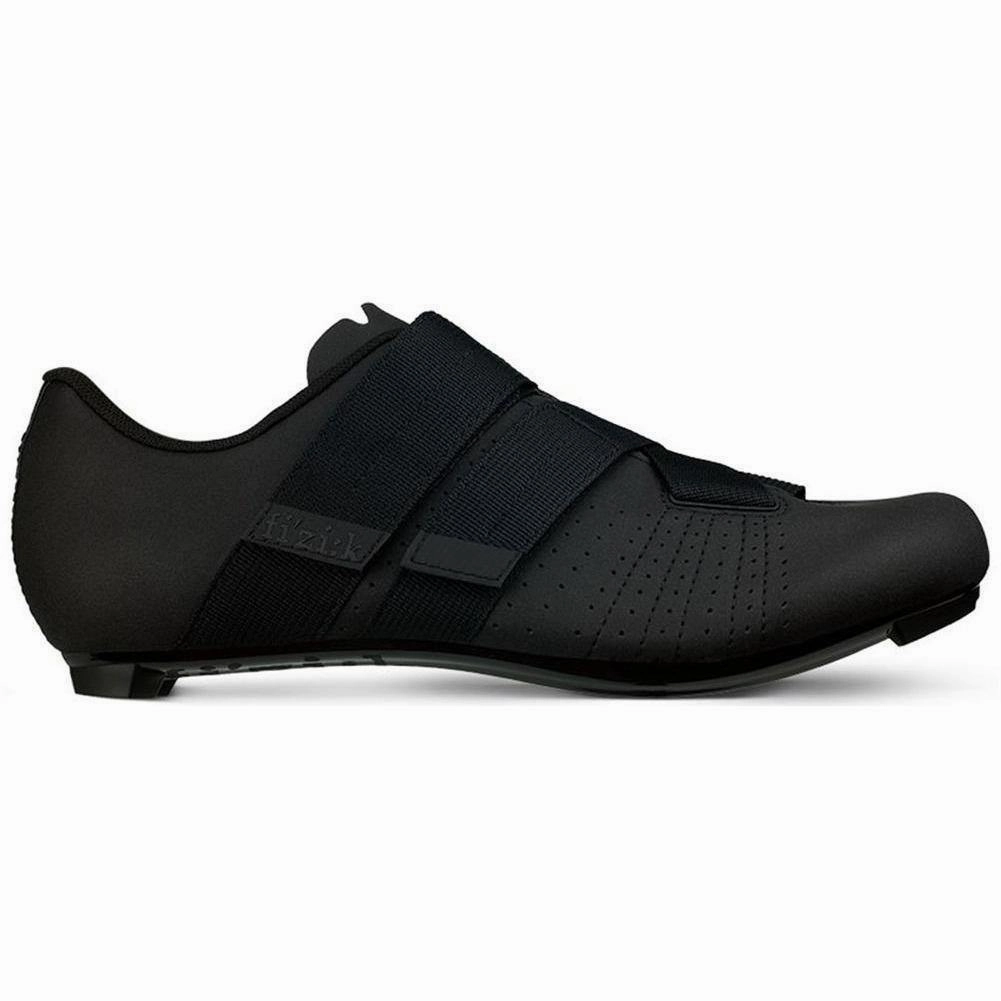 Versatile Footwear Anatomical Contour Shape Fizik R5 Tempo Powerstrap Road Cycling Shoes - Black
