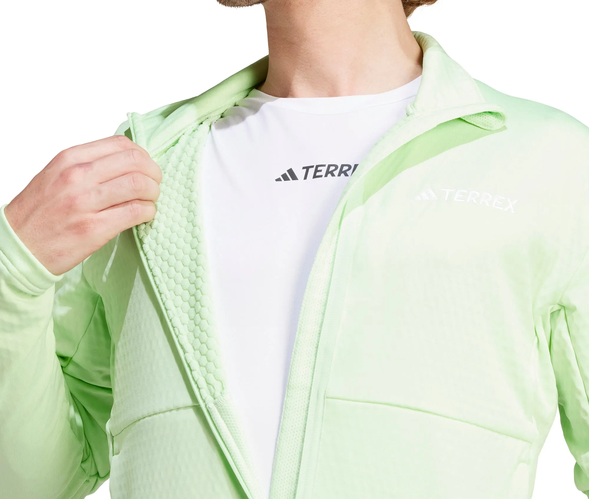 Trail Comfort elderly people adidas Terrex Multi Light Fleece Mens Running Jacket - Green