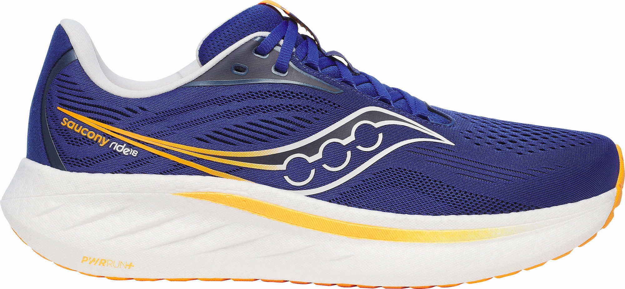 smooth ride shoe experience Saucony Ride 18 Mens Running Shoes - Blue