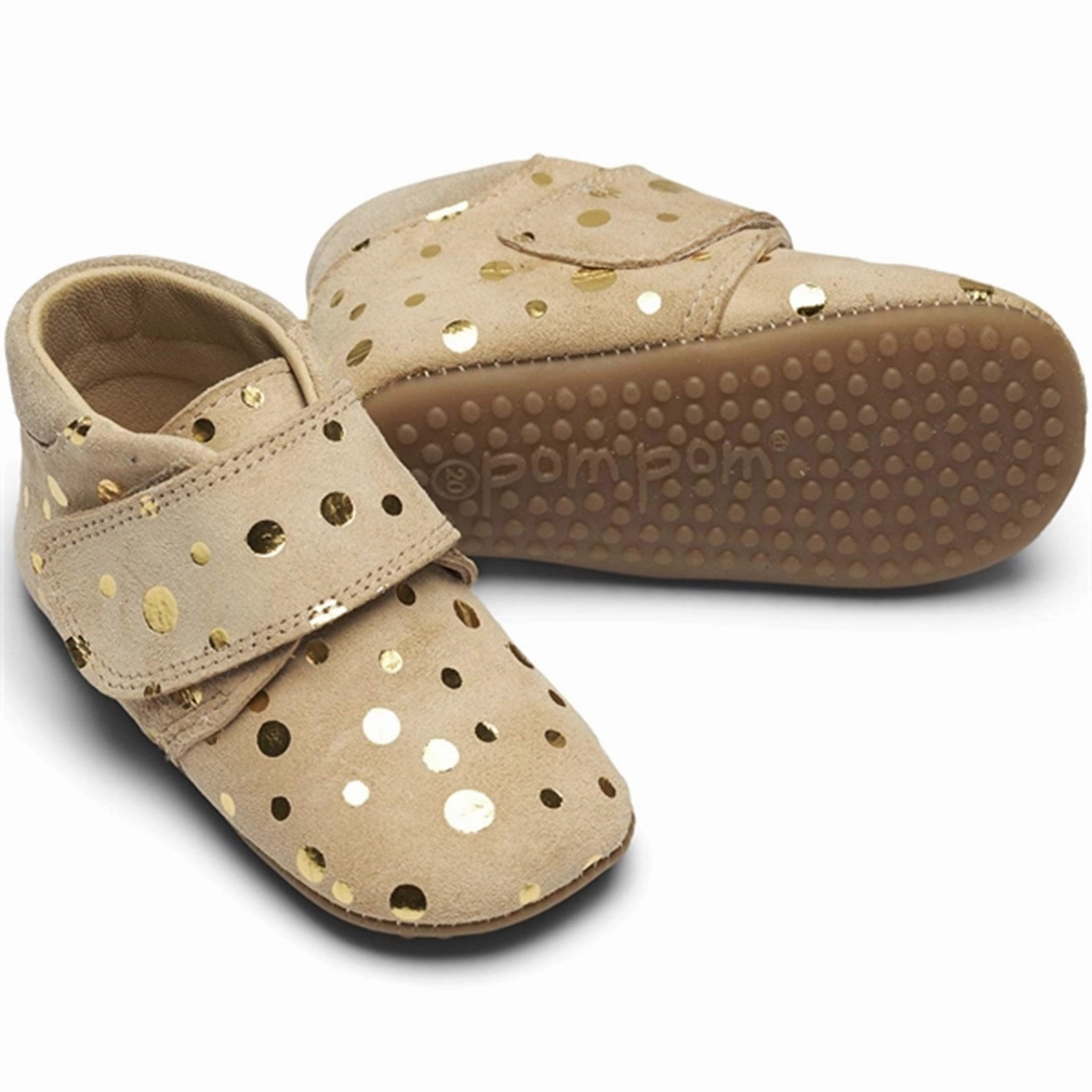 Smooth Fit Pom Pom Indoor Shoes Beige/Gold Dots