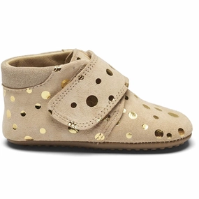 Stretchable Upper Effortless Foot Comfort Pom Pom Indoor Shoes Beige/Gold Dots