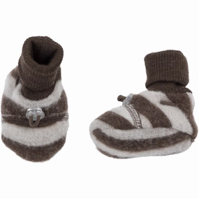 Joha Wool Brown Slippers 2-layered Simple Step