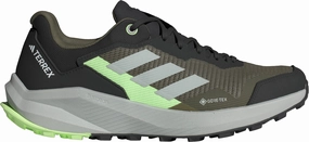 adidas Terrex Trail Rider GORE-TEX Mens Trail Running Shoes - Green wide - toe - box - feature shoes