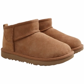 UGG K Classic Ultra Mini Boots Chestnut Reinforced Form Weather Resistant User Ultimate Style