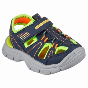 Sleek Vacation Sandals Skechers Relix Lightweight River Sandal Navy Lime