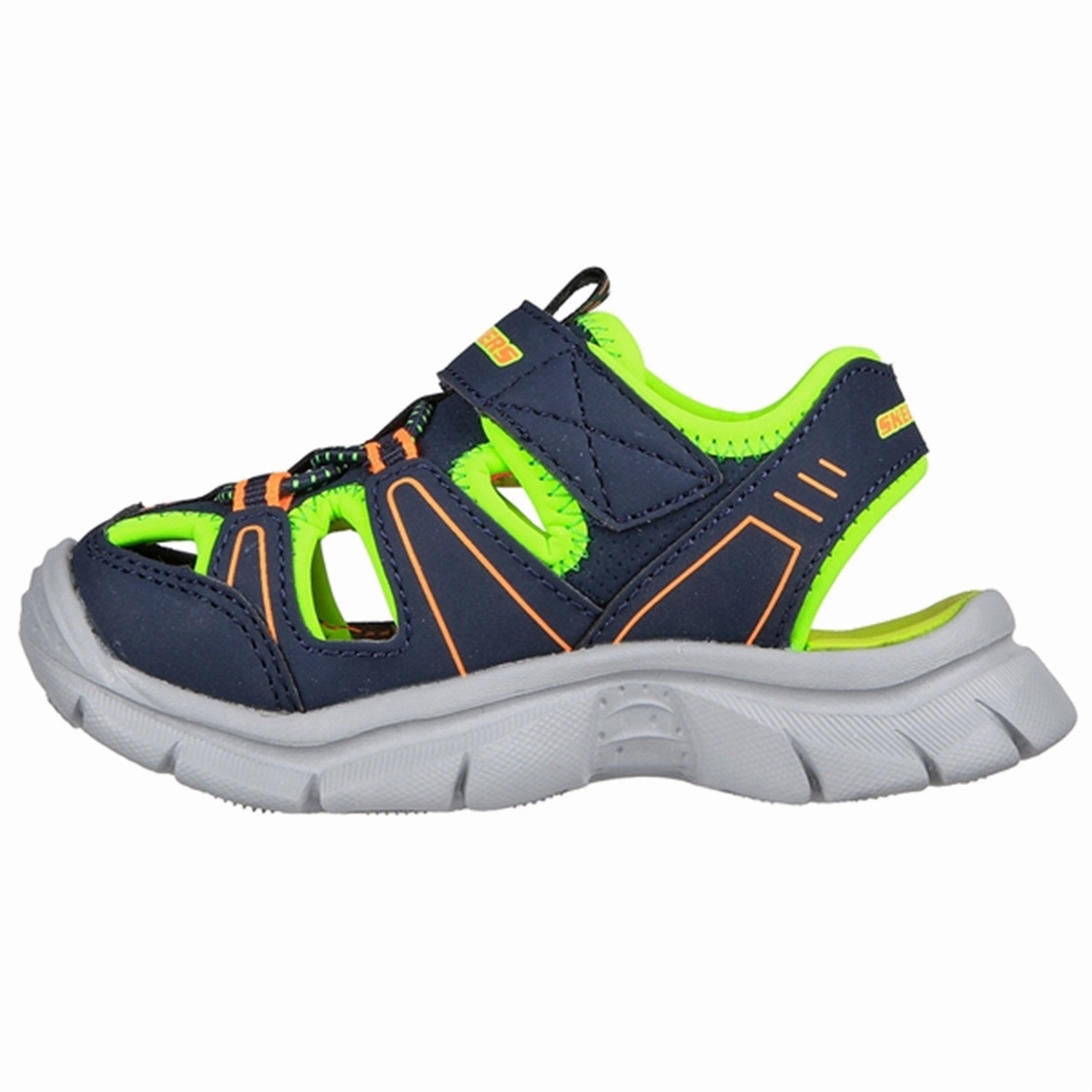 Mid Heel Skechers Relix Lightweight River Sandal Navy Lime