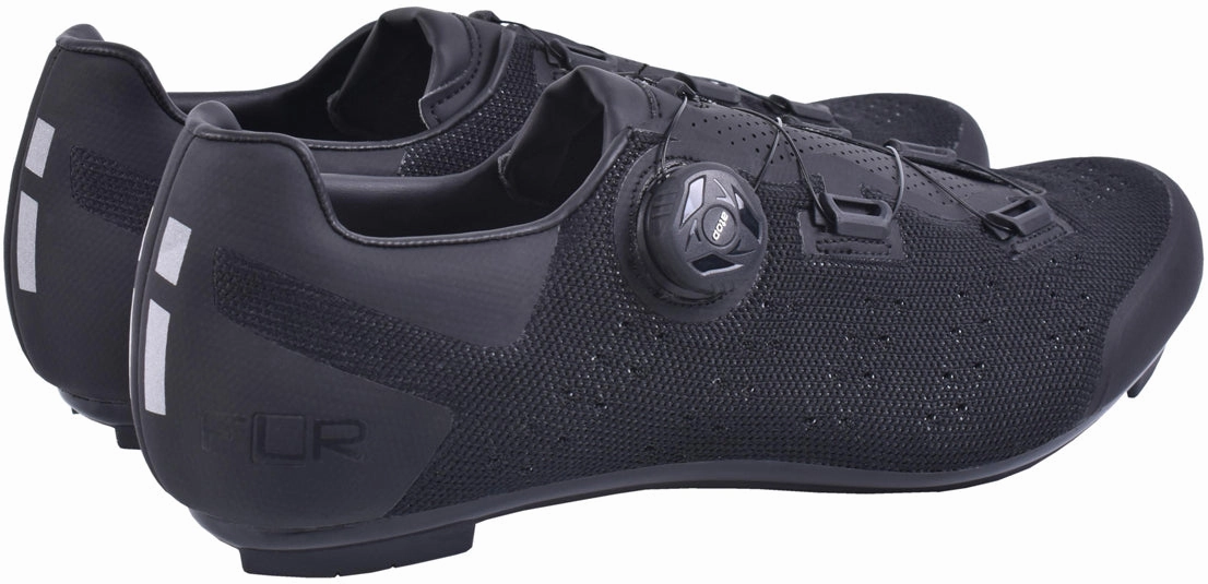 Retro-inspired performance FLR F-11 XD-Knit Pro Mens Road Cycling Shoes - Black