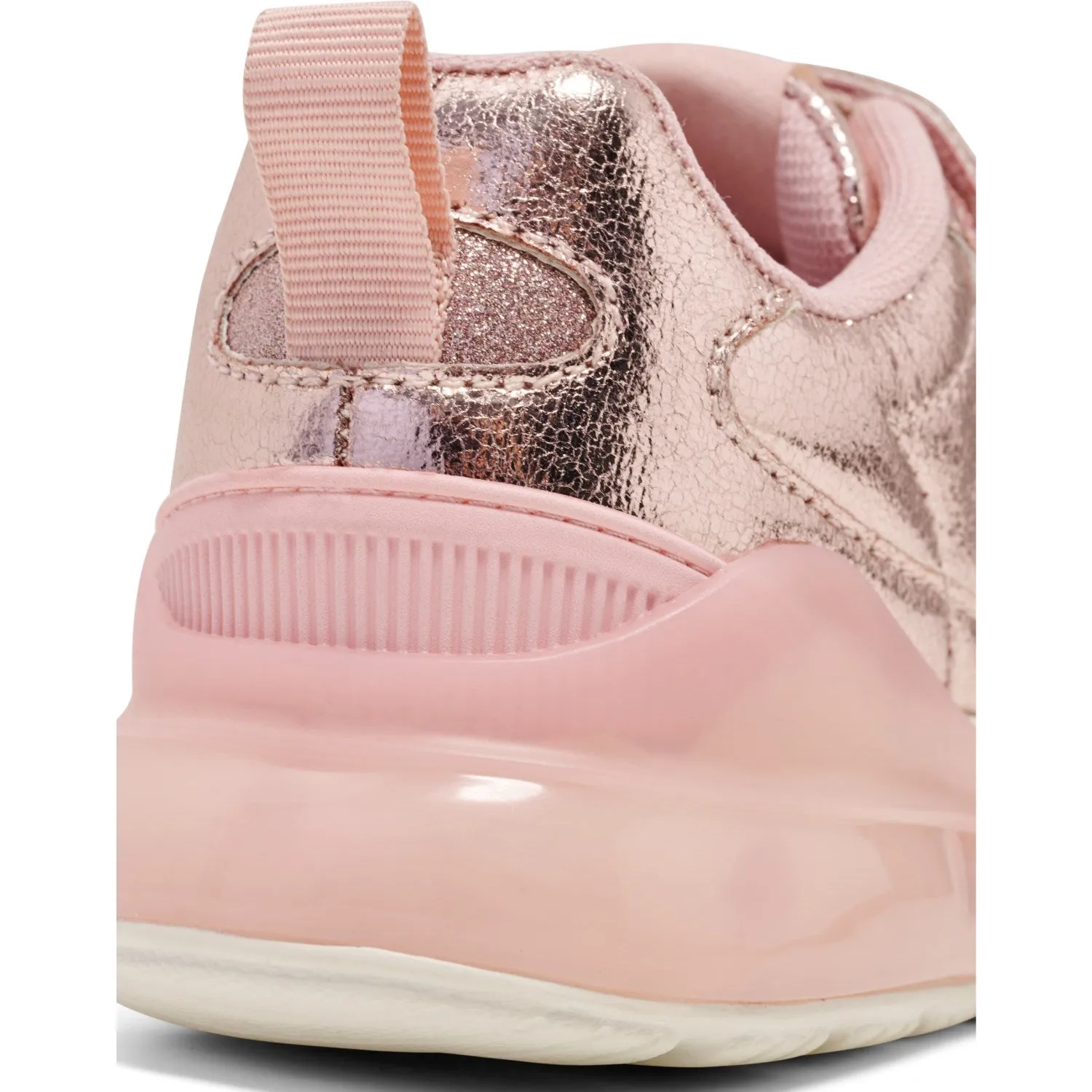 Effortless Glide Anti Slip Tread Pattern Hummel Pink Daylight Glitter Jr Sneakers