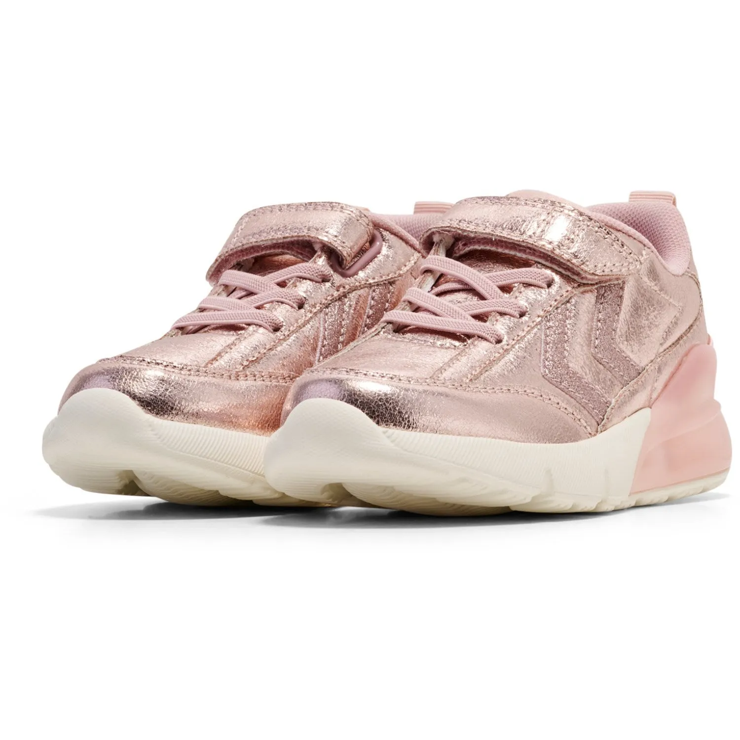 Padded Tongue Design Hummel Pink Daylight Glitter Jr Sneakers