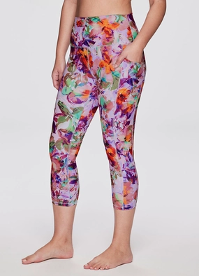 Ankle-length-cut thermal Tropical Floral Super Soft Capri
