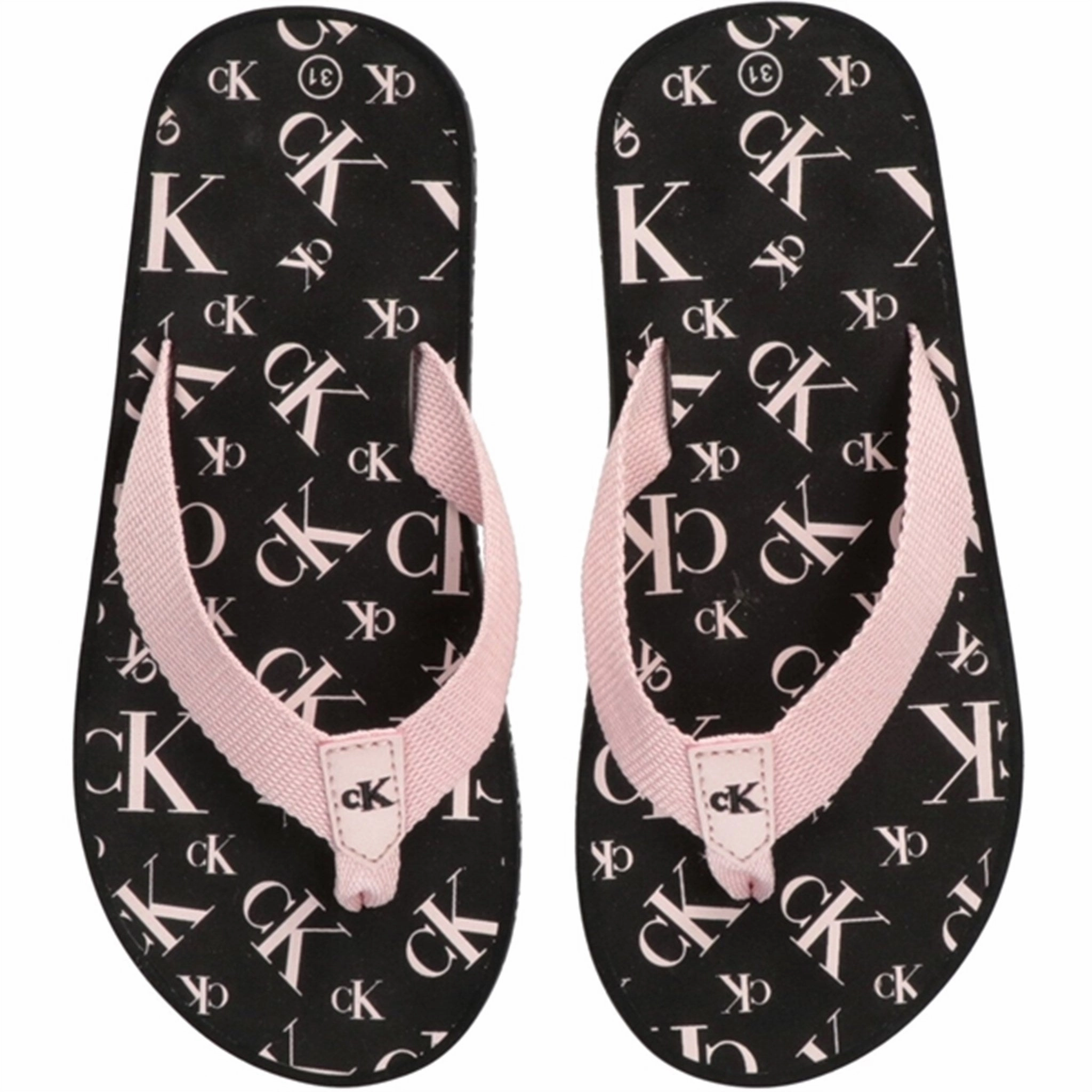 Flex Comfort Textured Footbed Calvin Klein Logo Print Flip Flop Pink