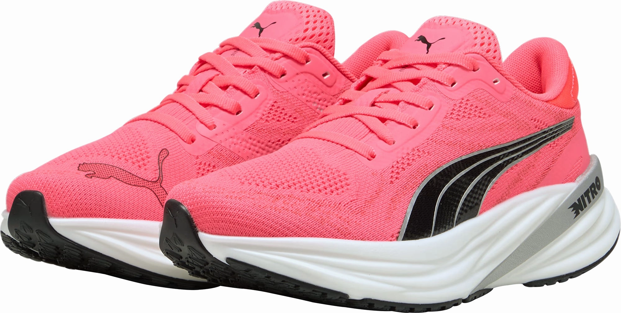 visible lacing shoes kids' sports footwear Puma Magnify Nitro 2 Womens Running Shoes - Pink