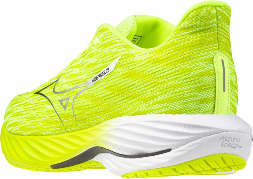 vibration damping Minimalist Shoe Design Mizuno Wave Rider 28 Mens Running Shoes - Green