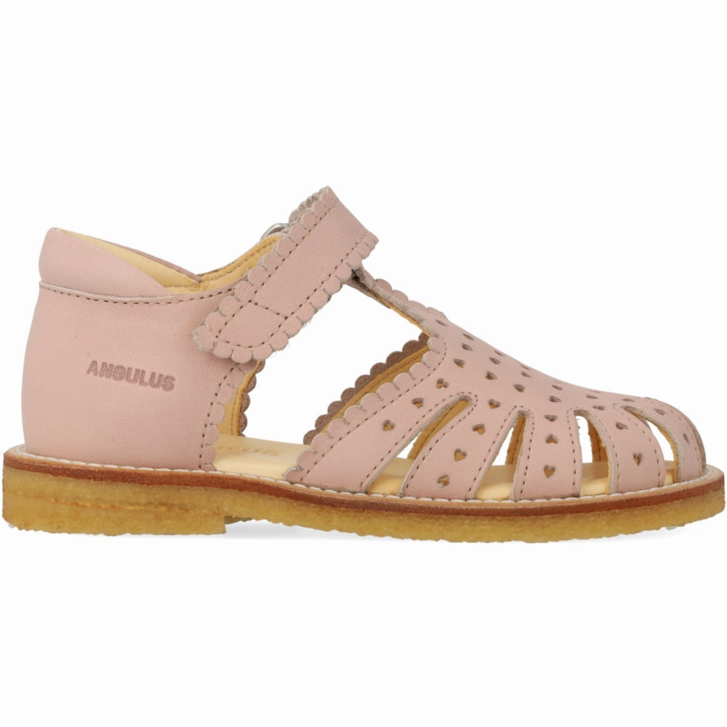 Open Finish Tassel Fun Angulus Rosebud Sandal Med Mini-Hjerter Og Velcro Closure