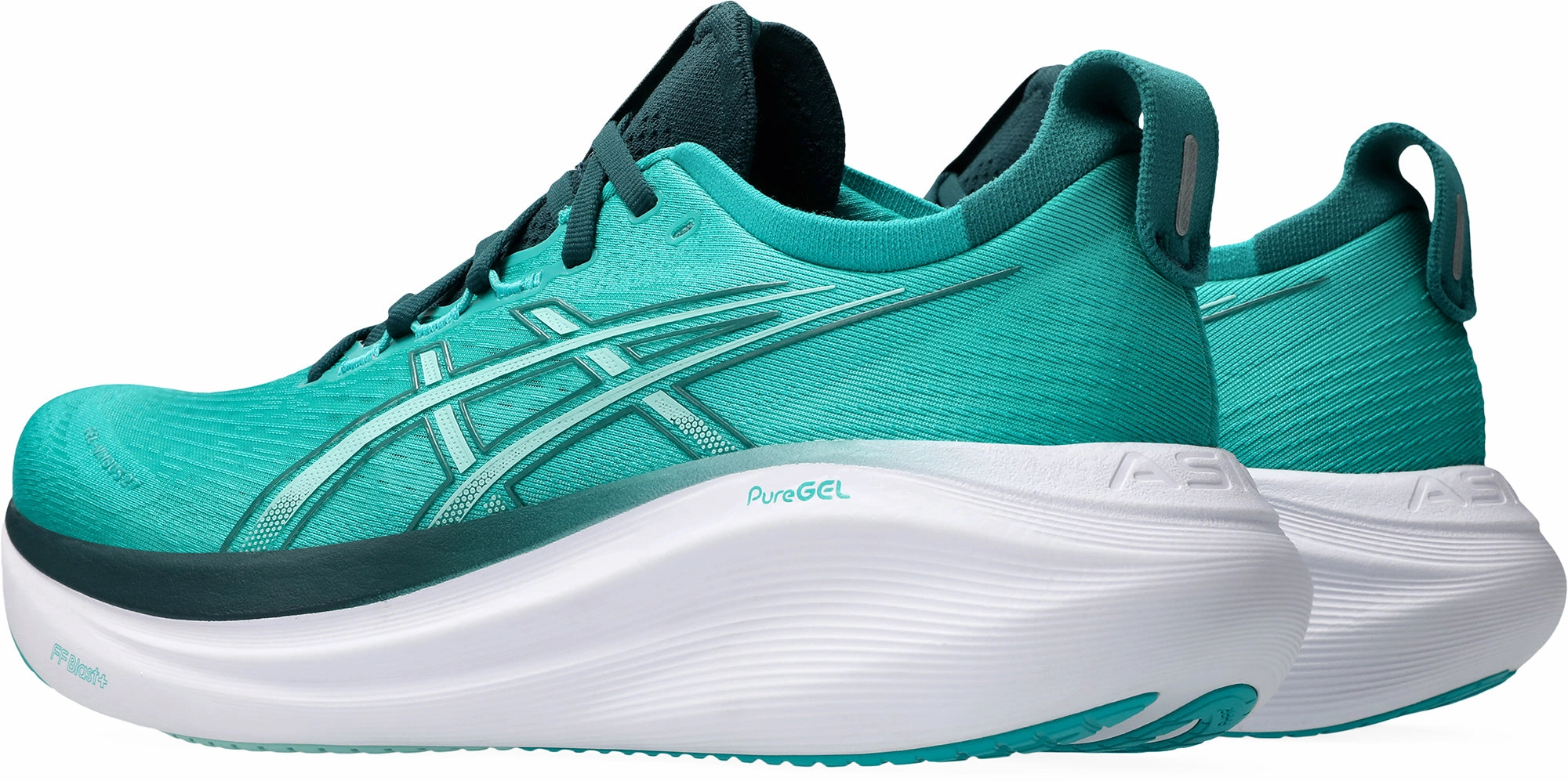 Asics Gel Nimbus 27 Mens Running Shoes - Green odor - resistant road - to - trail running shoes