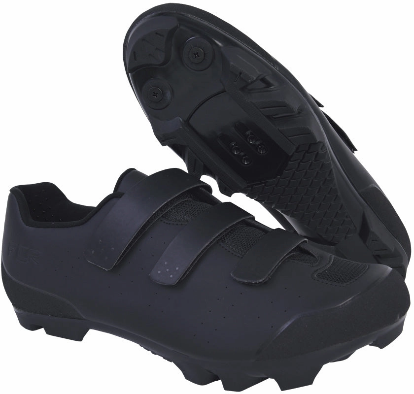 Streamlined grip Blown Rubber Outsole FLR F-57 Mens MTB Cycling Shoes - Black