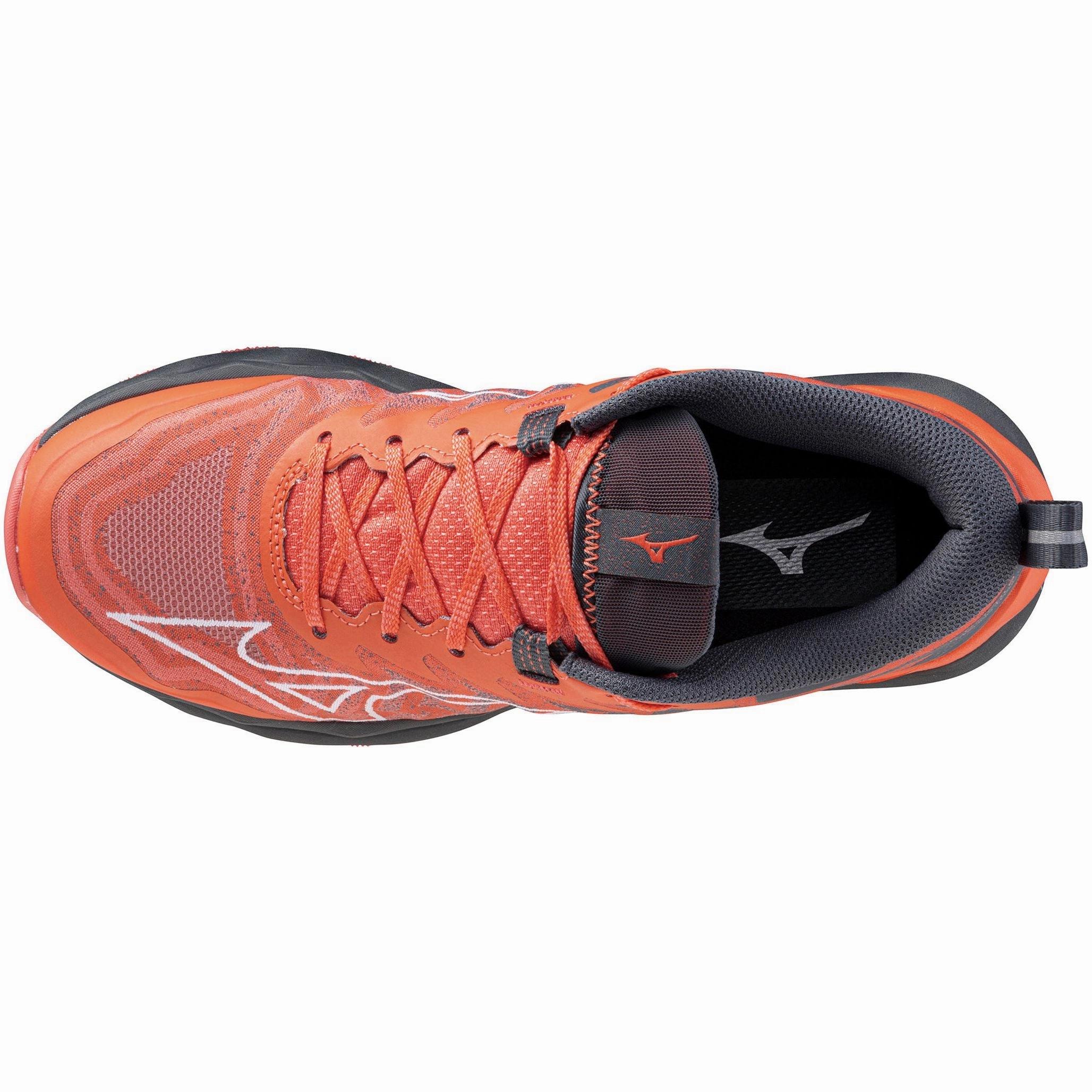 Wide Stance Platform Mizuno Wave Daichi 8 Womens Trail Running Shoes - Red