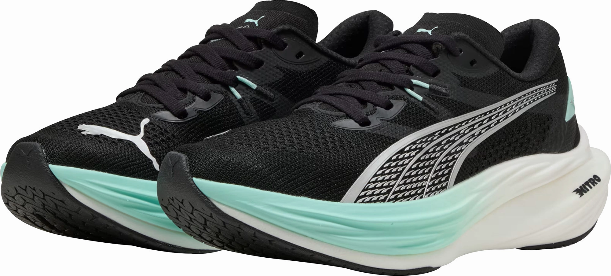 Ventilation Channel Padding Puma Deviate Nitro 3 Womens Running Shoes - Black