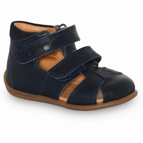 Pom Pom Sandal Two Velcro Navy Trendy And Comfortable