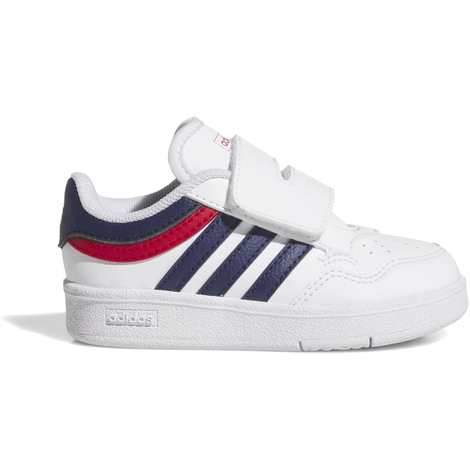 adidas Originals Ftwr White/Dark Blue/Better Scarlet Hoops 4.0 Cf I Sneakers Neutral Stance Balanced Energy Rush
