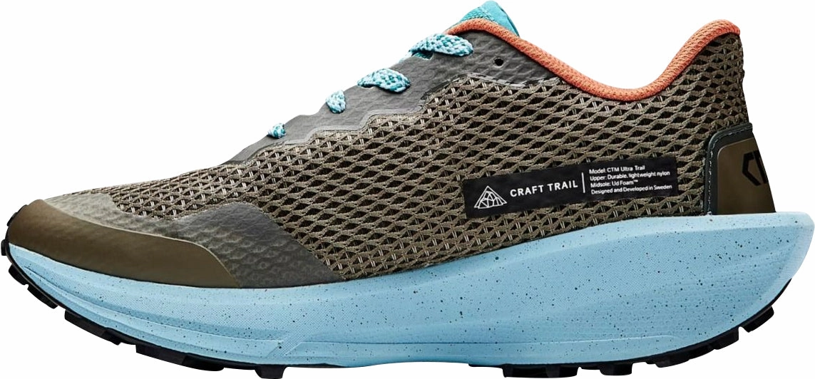 Contoured Arch Hug Rubber Outsole Hexagons Craft CTM Ultra Mens Trail Running Shoes - Grey