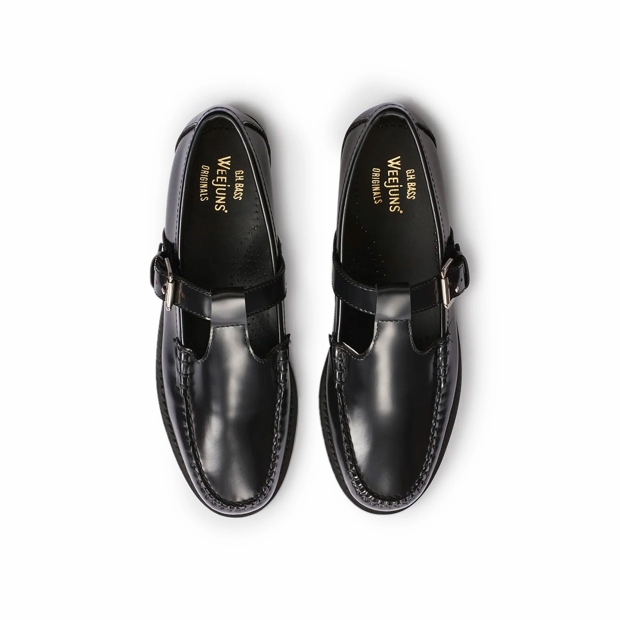 G.H. Bass Womens Mary Jane Weejun Loafers 'Black' Dynamic Flexibility