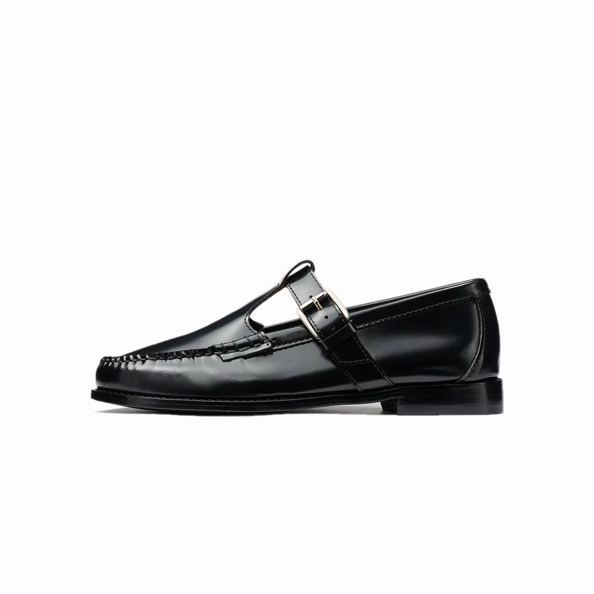 G.H. Bass Womens Mary Jane Weejun Loafers 'Black' Tongue Hold System Toe Spring Geometry