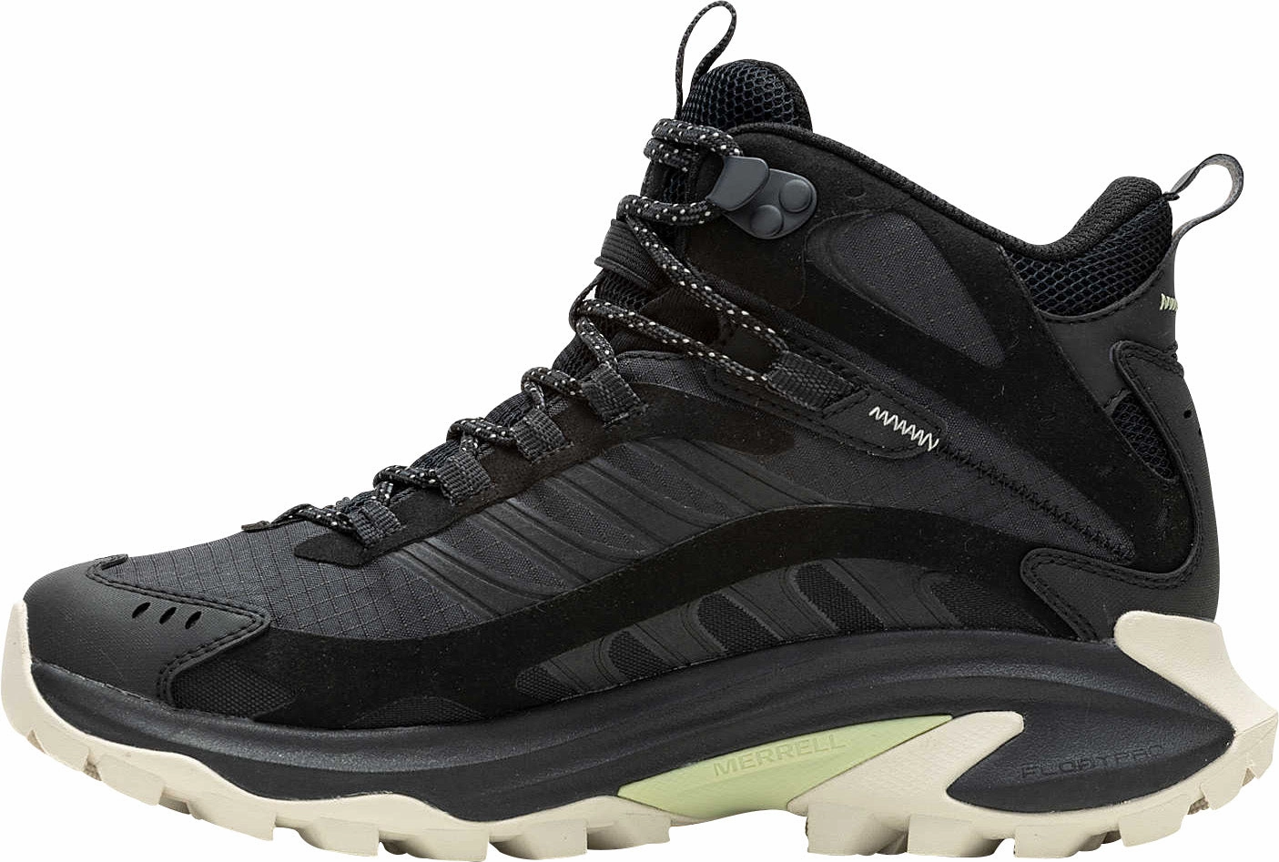 hard sole day trip Merrell Moab Speed 2 Mid GORE-TEX Womens Walking Boots - Black